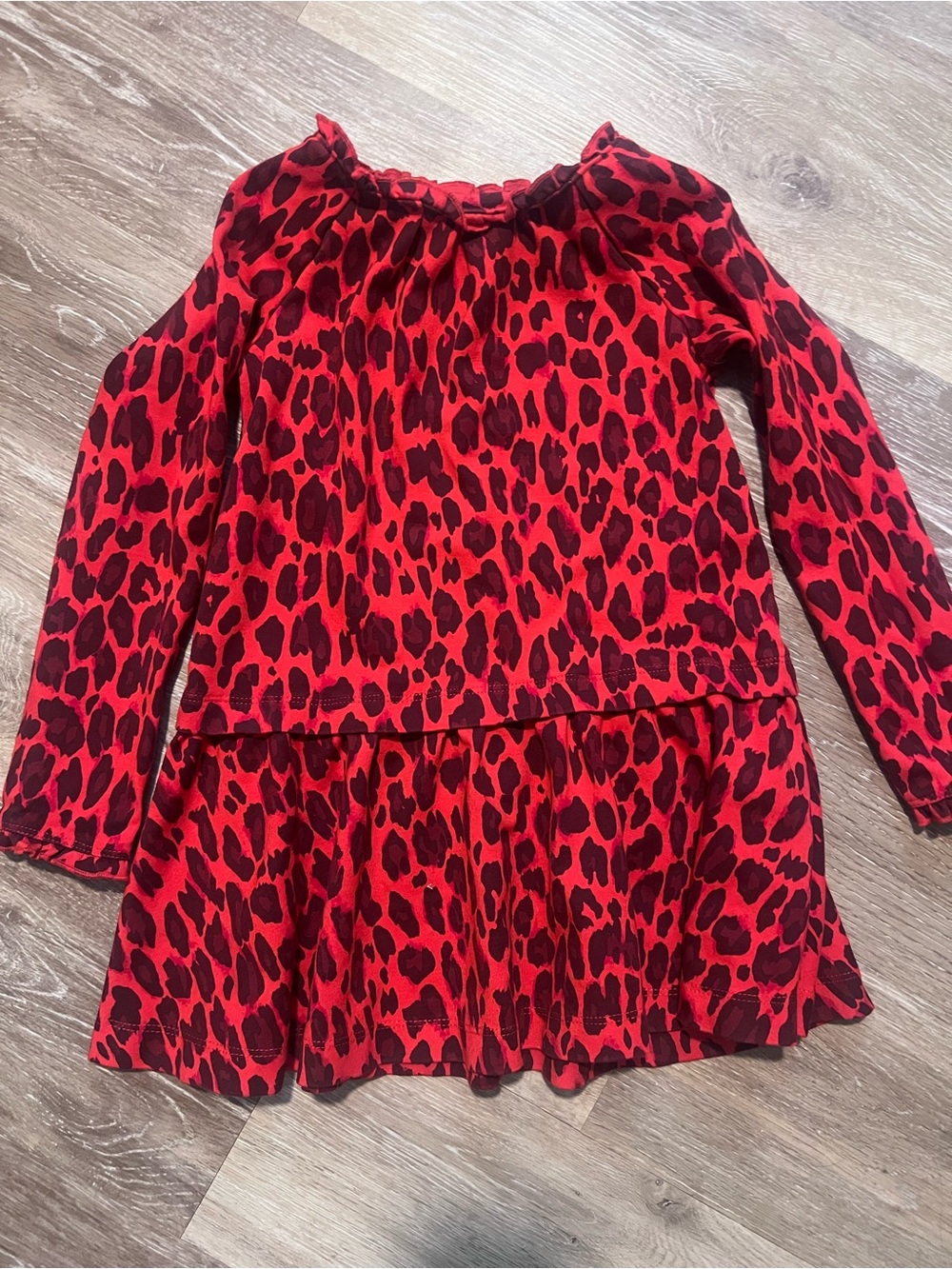 Kate spade size 4 Red & maroon Leopard Print Long Sleeve Dress